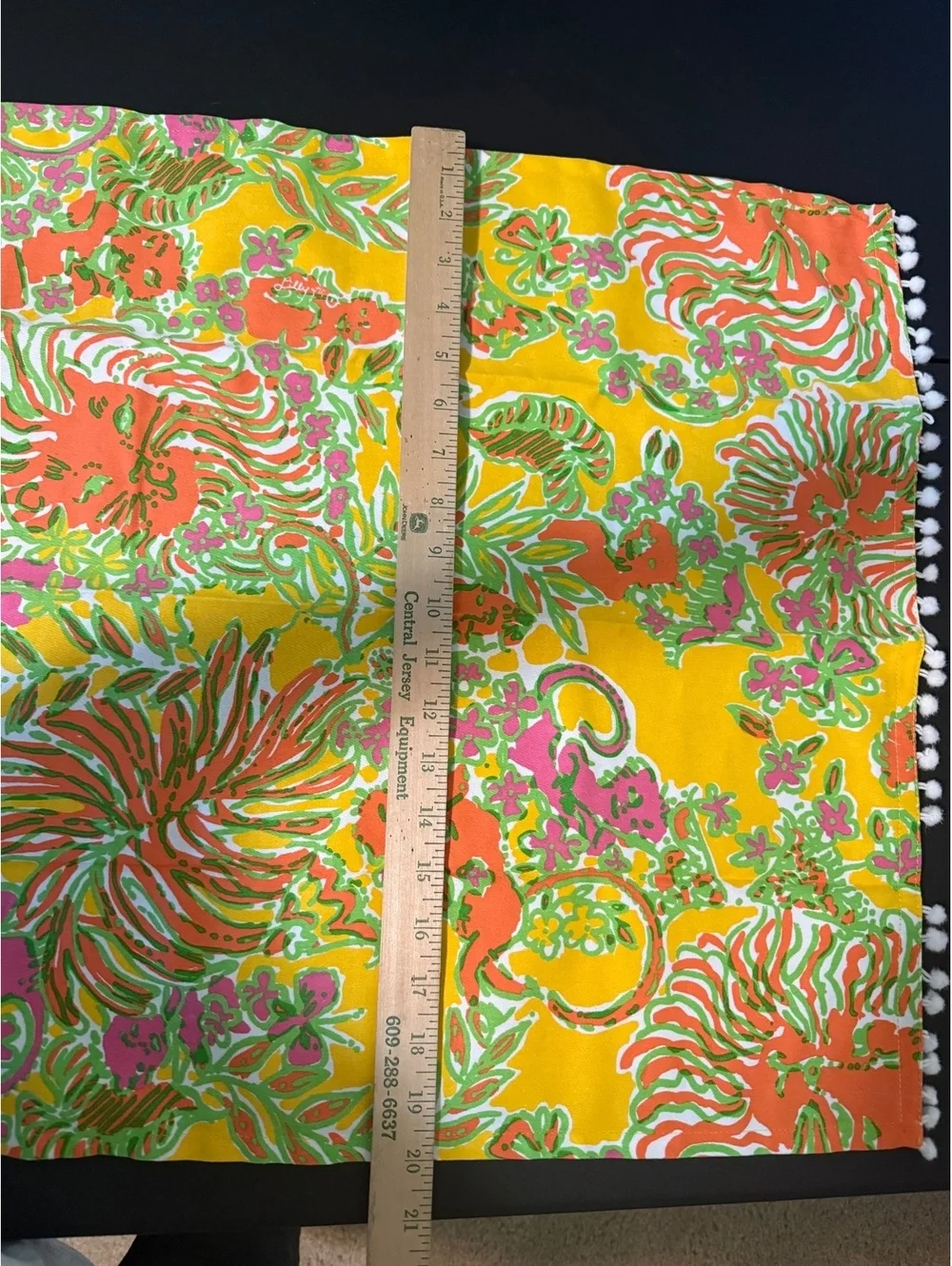 Lilly Pulitzer Colorful Floral with Pom Pom Trim